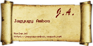 Jagyugy Ambos névjegykártya